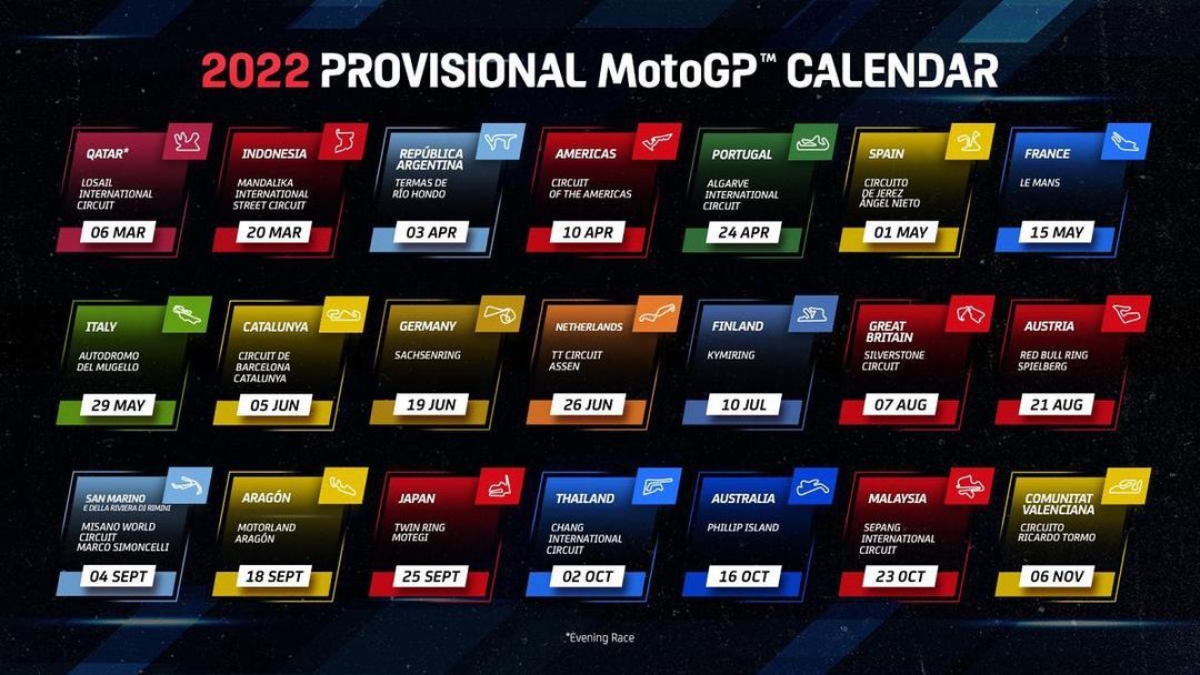 Kalender MotoGP 2022 Dirilis, Balapan di Mandalika tanggal 18-20 Maret