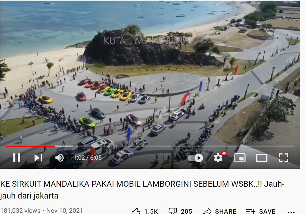 Heboh Club Mobil Sport Datang ke Mandalika, Ternyata Video lama