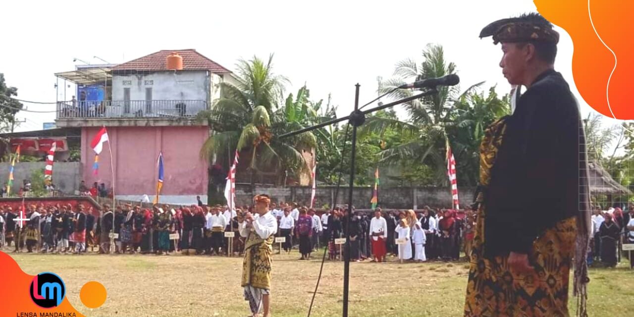 Peringati HUT RI ke-77 di alun-alun Samarkaton, Kades Rembitan gaungkan Semangat Gotong Royong