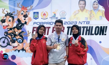 Meski Tergolong Ekstrem, Atlet Putri Kembar Binaan Loteng sukses raih 4 Medali Triathlon