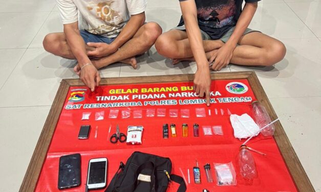 Diduga Pengedar Sabu, Dua Warga Pujut Ditangkap Polres Lombok Tengah