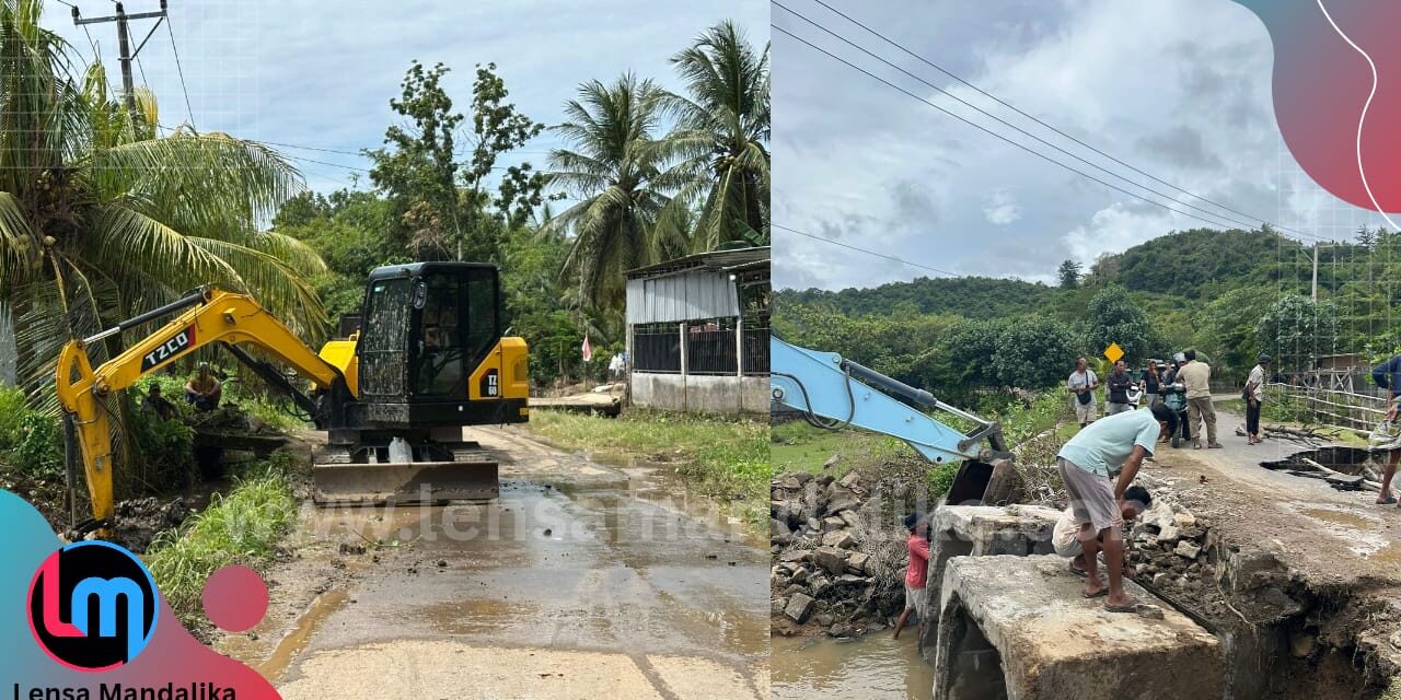 Tak Diperhatikan Pemerintah, Warga dan Pengusaha swadaya atasi banjir-perbaiki jalan putus di Bumbang