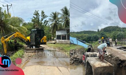 Tak Diperhatikan Pemerintah, Warga dan Pengusaha swadaya atasi banjir-perbaiki jalan putus di Bumbang